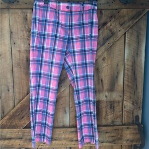 Lilly Pulitzer Royal Blue and Pink Plaid Pants